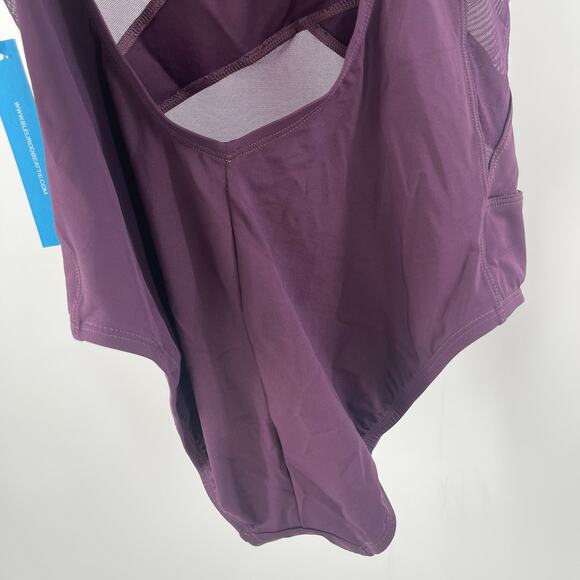 BLEU ROD BEATTIE Swimsuit Size 8 NWT One Piece Don't Mesh With Me Surplice Swim - Picture 13 of 15